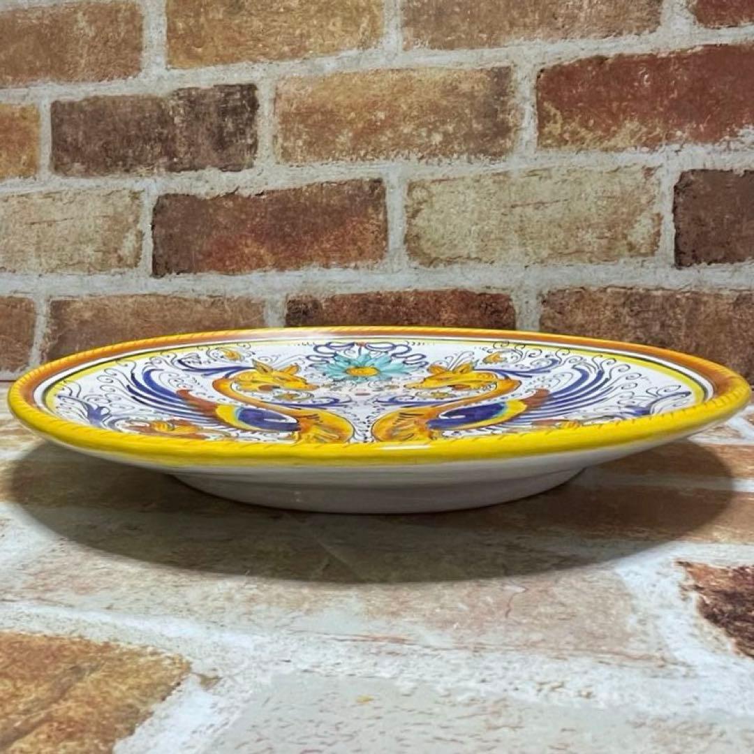 イタリア製 マヨルカ焼き デルータ陶器 飾り皿