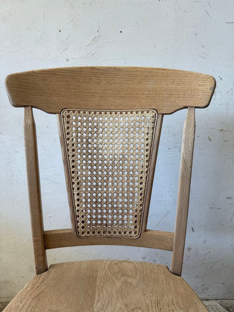 ビンテージ ダイニングラタンチェア　カフェチェア 剥離 no2