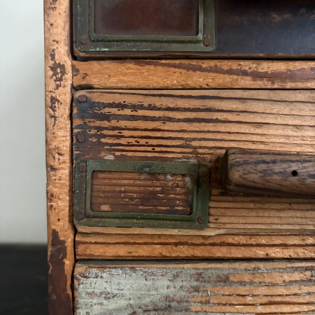 ぼろぼろの小引き出し　古道具　大正時代