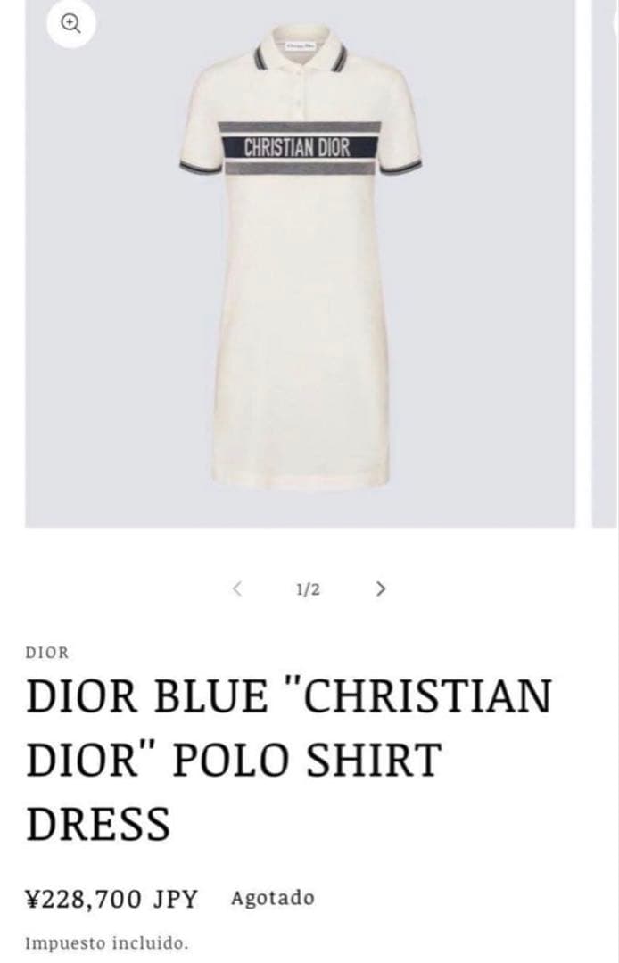 正規品　クリスチャンディオール　Dior ロゴ入りポロワンピース