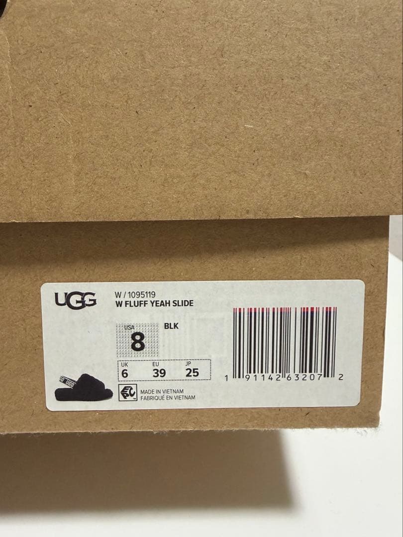 【未使用】 UGG アグ ファー サンダル 黒 25cm