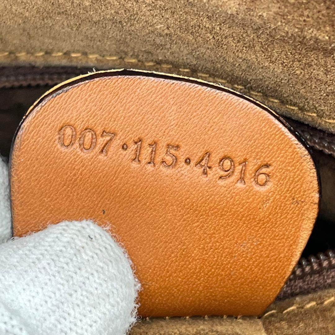 【美品】GUCCI ショルダーバッグ 斜めがけ インターロッキング レザー 茶色
