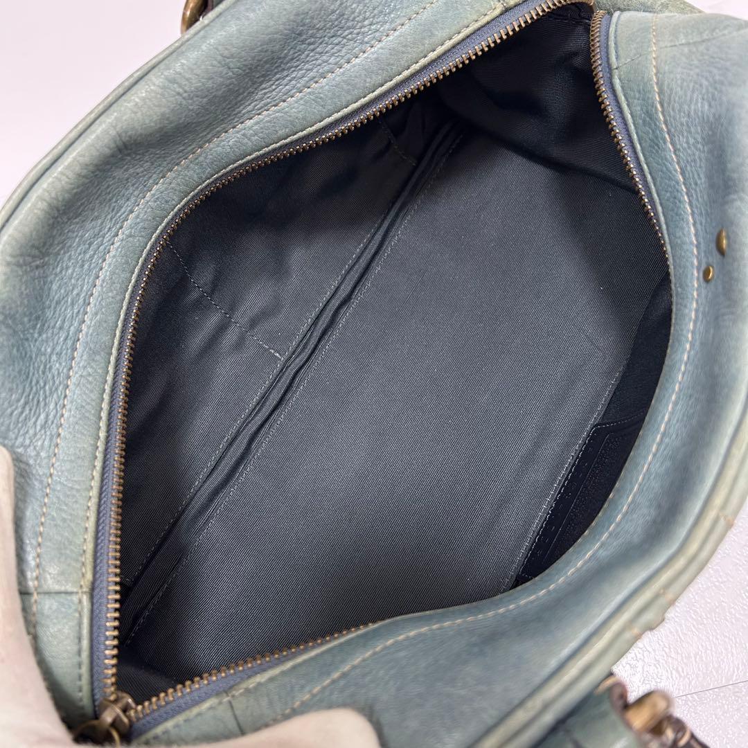 Rare COACH y2k Mini Boston Bag Blue 肩掛け