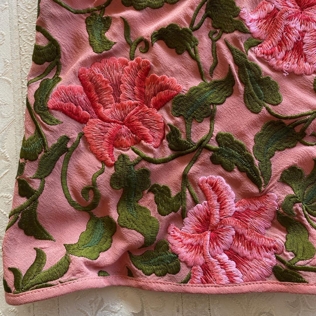 Yohji Yamamoto ヨウジヤマモト　☆シルク　☆刺繍　華やかキャミ