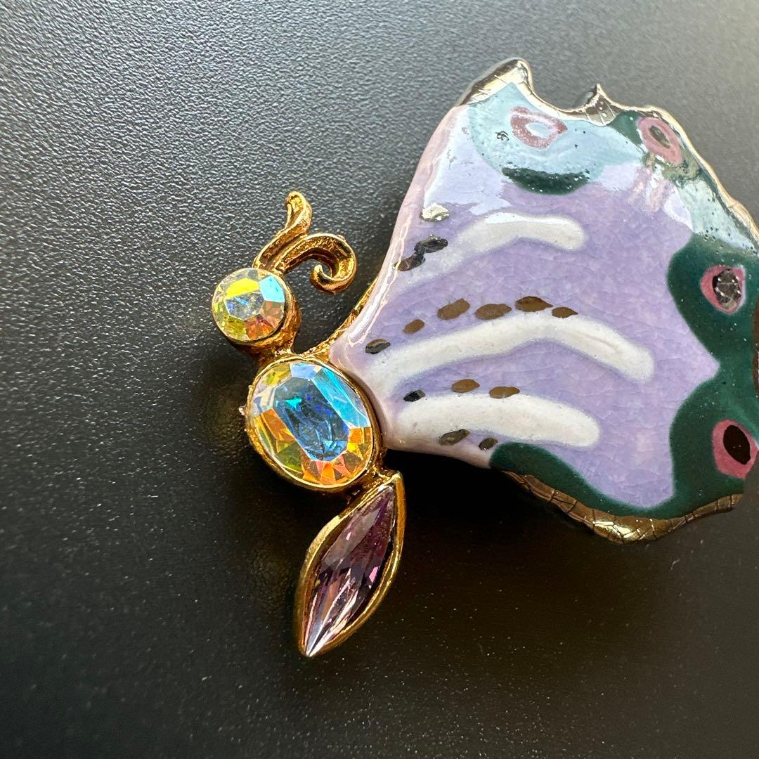 【vintage】訳あり　クリスチャンラクロワ　エナメル蝶ブローチ