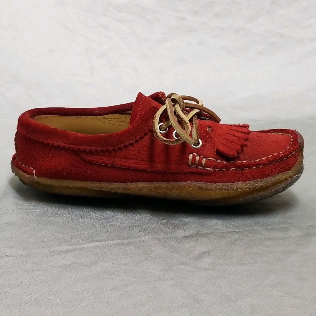 秋冬 ユケテン モカシン クレープソール シューズ 赤 YUKETEN 24
