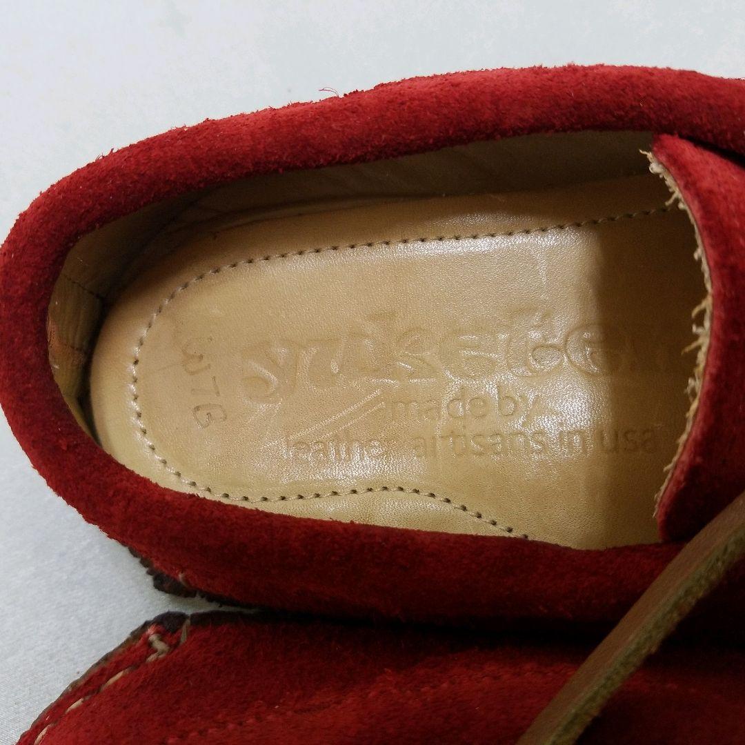 秋冬 ユケテン モカシン クレープソール シューズ 赤 YUKETEN 24