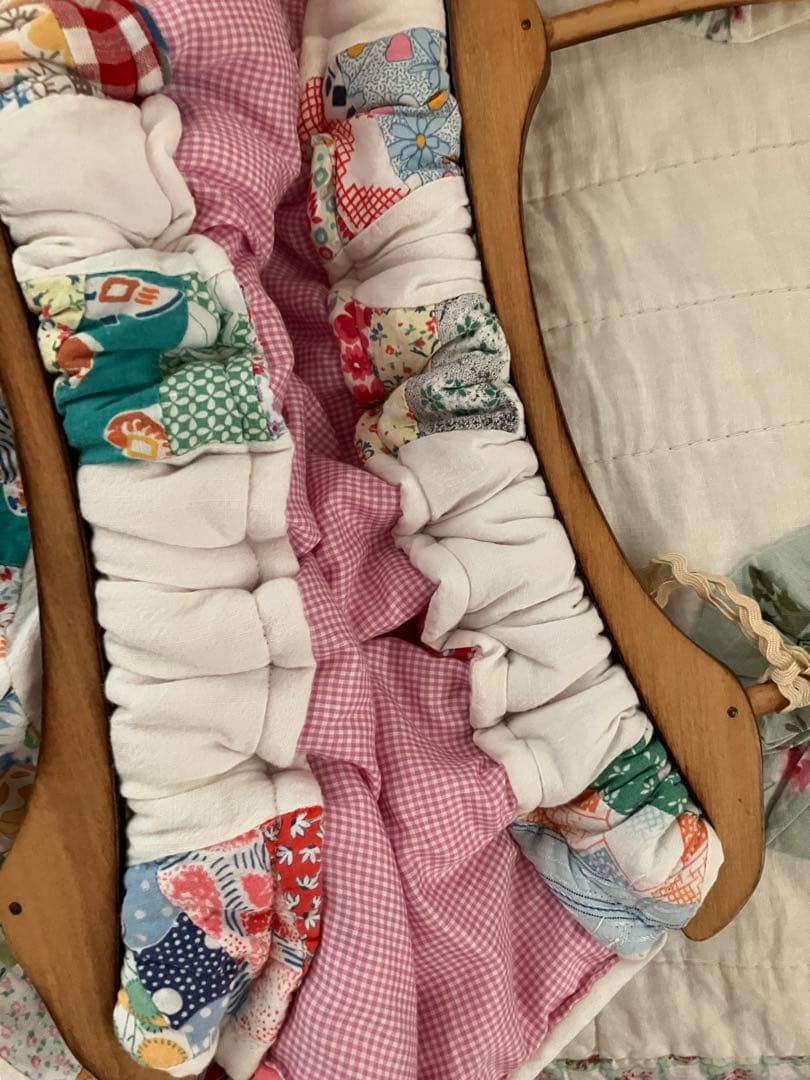 アンティークキルトトップ　ダブルウエディング　グラニーバッグ　リメイク