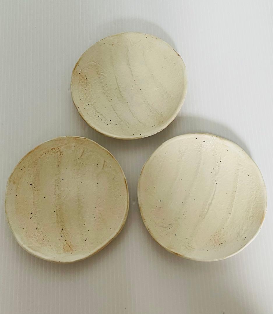 未使用品信楽焼古谷製陶所　古谷浩一作粉引皿まとめて5点
