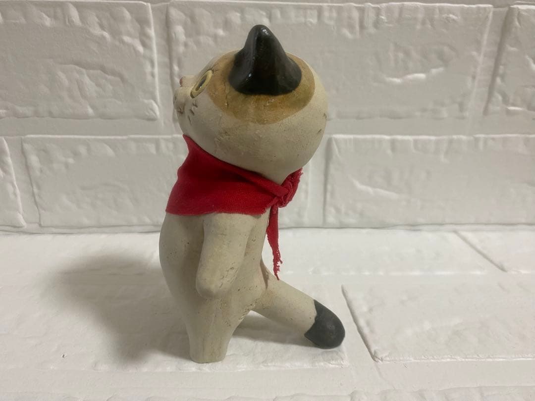 中古品【猫の置物】2匹セット☆布施猫笑店☆三毛猫☆