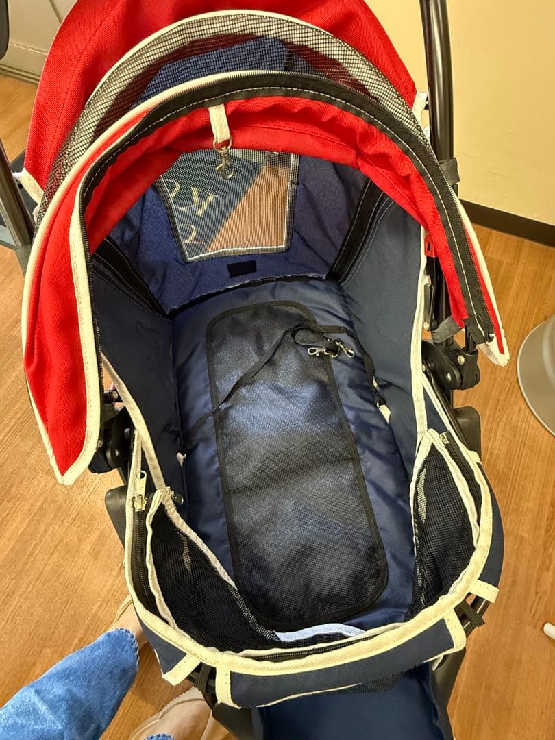 DOG DEPT ペットカート ネイビー/レッド