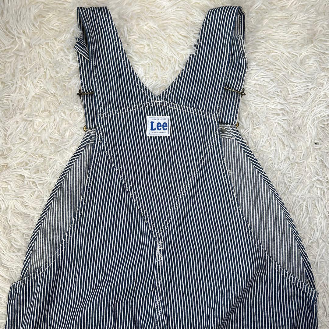 美品　Lee リー　LM7254 ヒッコリー 2L 大きいサイズ オーバーオール
