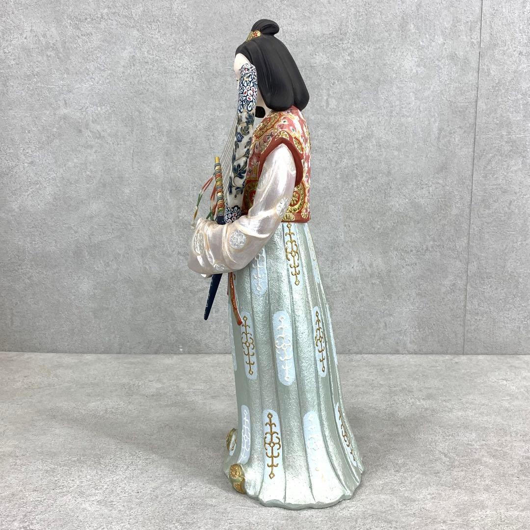 小副川祐二 余韻 箱付き 全長 約 43 cm 博多人形 楽器 人形