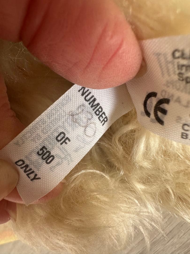 メリーソート写真チーキー2体セット　ピンクリボン　テディベア　ヴィンテージ双子