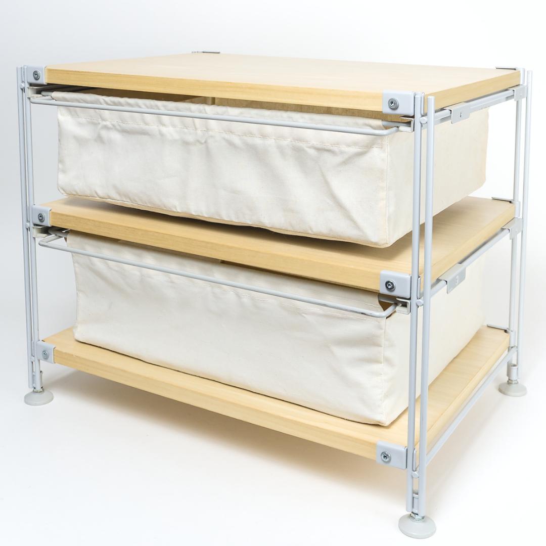 MUJI 無印良品 スチールユニットシェルフ ミニ 帆布バスケット付き 家具