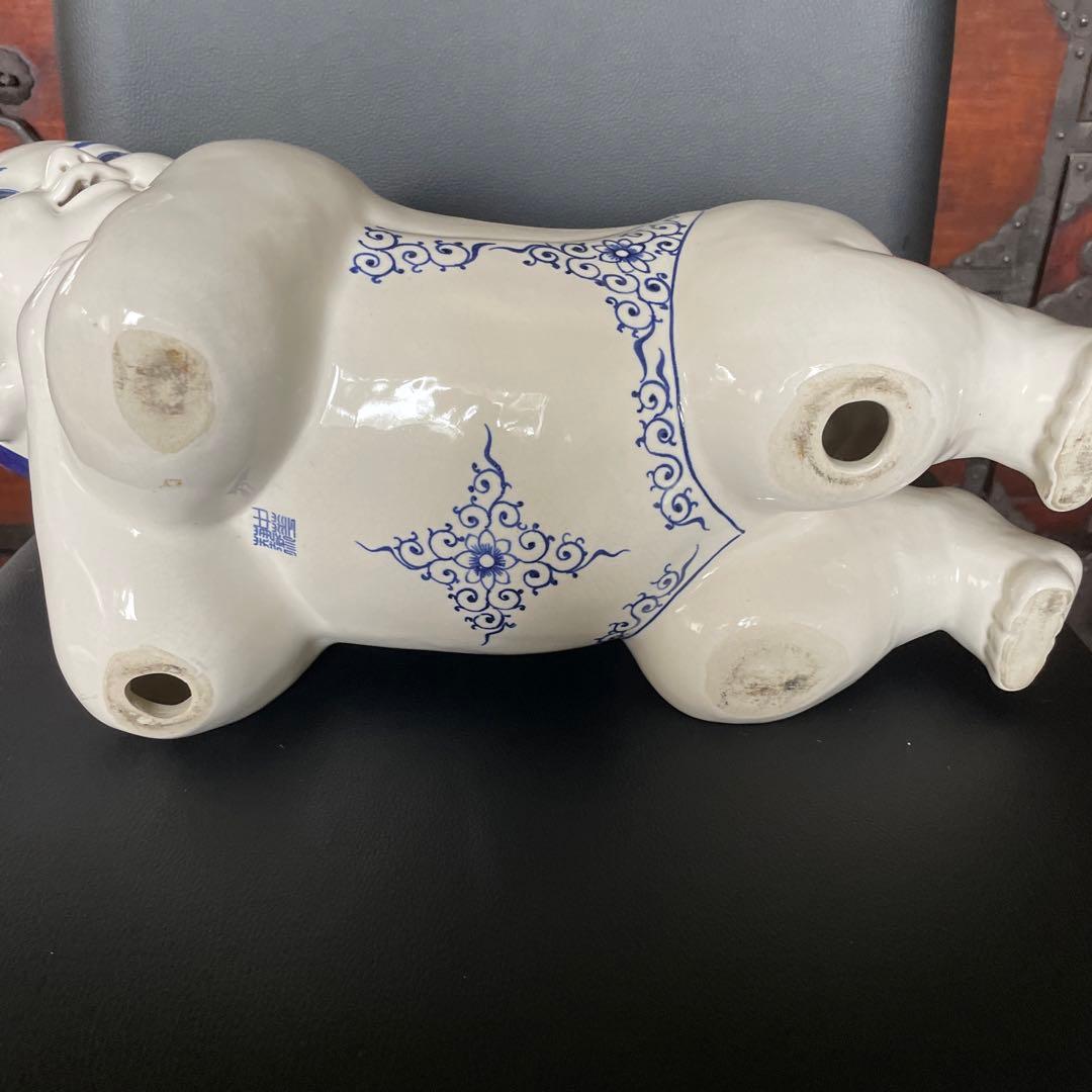 中国　骨董品　陶枕　女の子　唐子枕