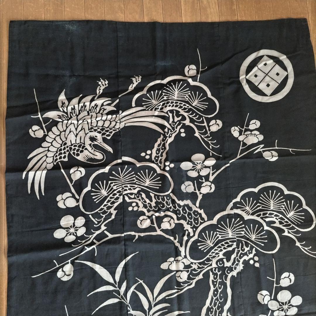 古布　筒描き　藍染　タペストリー