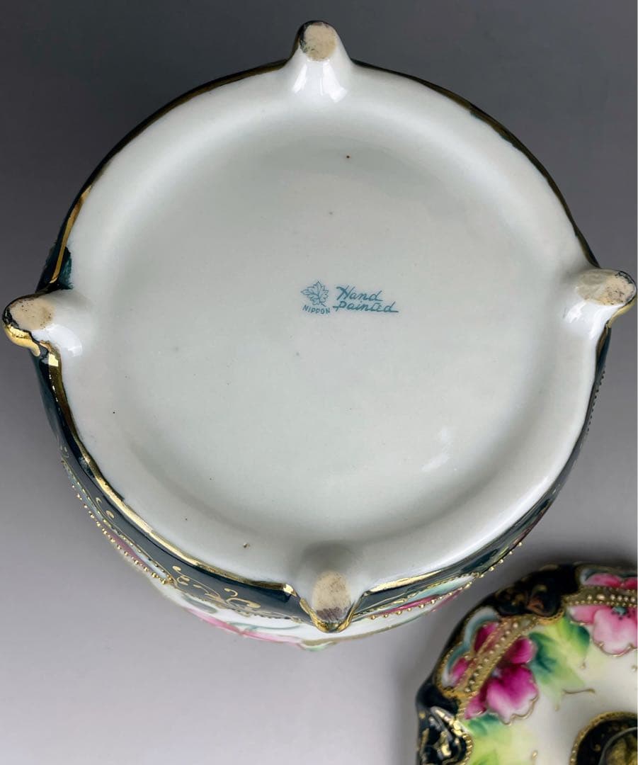 【希少】オールドノリタケ ２０cm ポピー紋 ビスケットジャー メープルリーフ