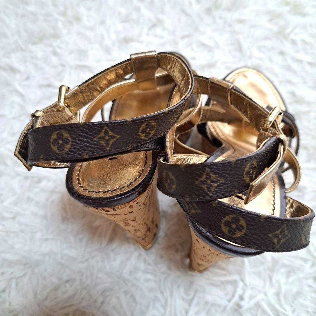 【LOUIS VUITTON】サンダル　モノグラム　ストラップ　ウェッジサンダル
