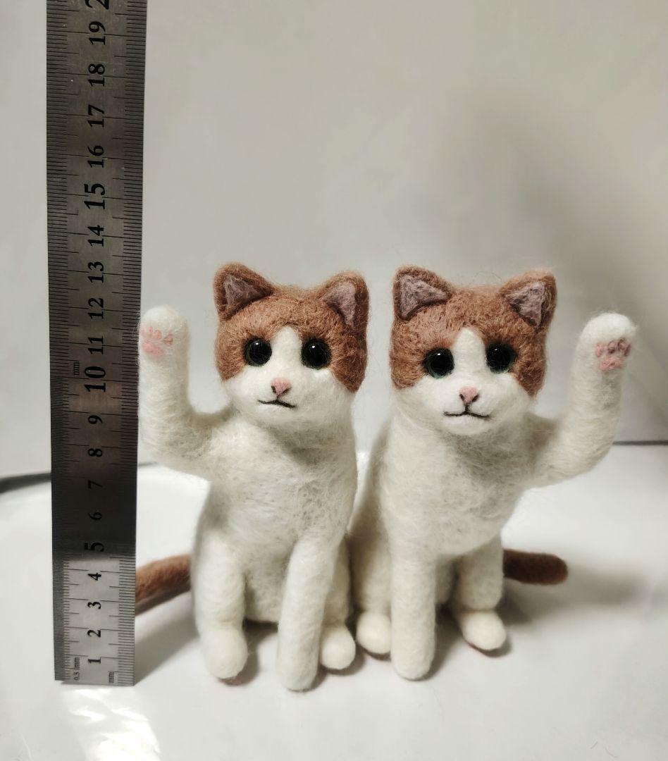 桜羊毛フェルト　猫ちゃん