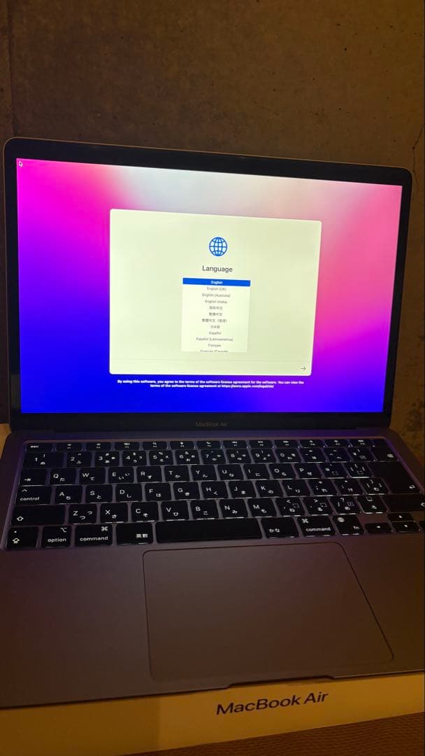 MacBook Air 2020年M1/256GB 8Gスペースグレー 本体