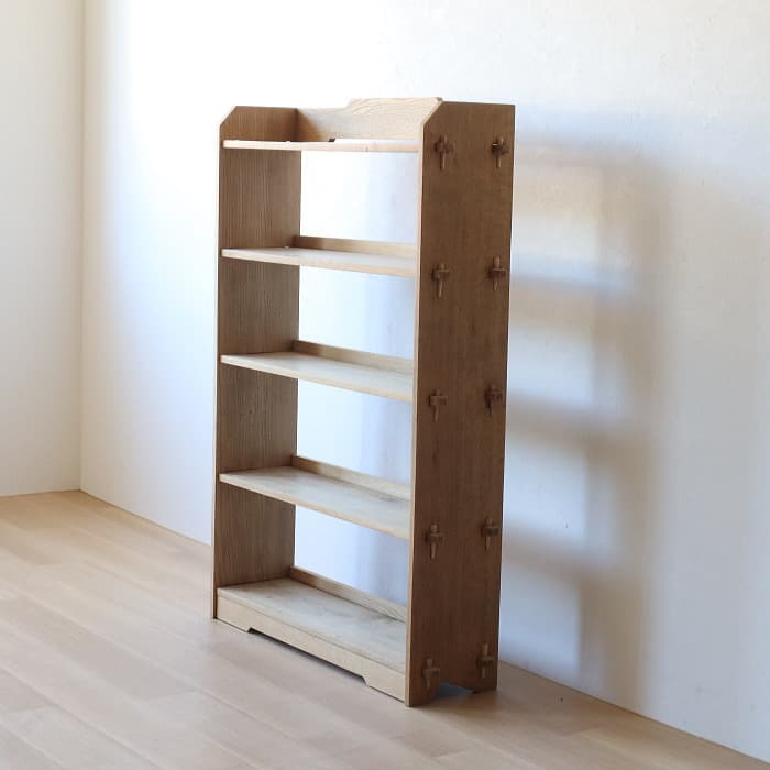 アンティーク 楔本棚 書棚 ナラ 無垢材 オープン棚 古家具 無塗装