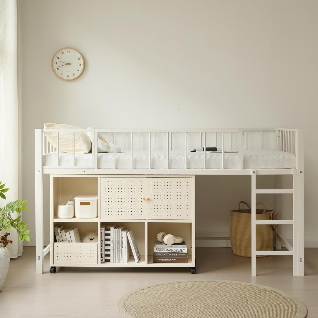 最後1セット！ロフトベッド（S） 高さ110cm下収納 省スペース　WHITE