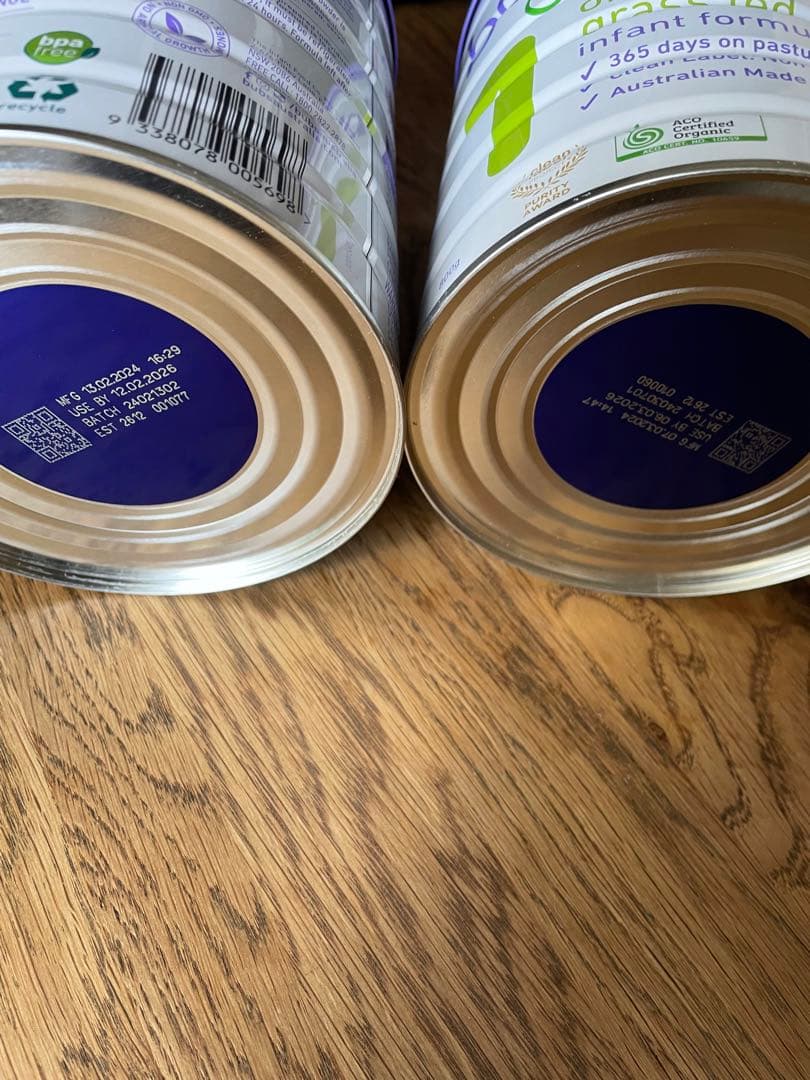 bubs Organic グラスフェッド粉ミルク 800g 2缶セット