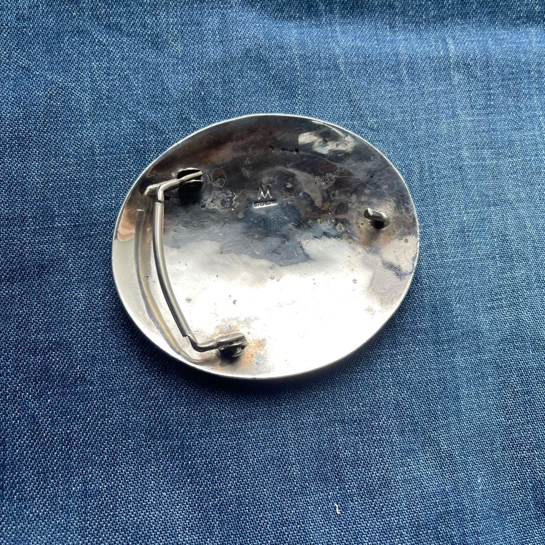 インディアンジュエリーシルバーバックル　破損あり