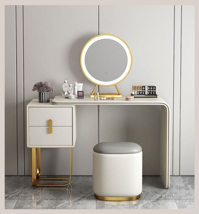 イタリア式高級ドレッサー 4点セット　グレー