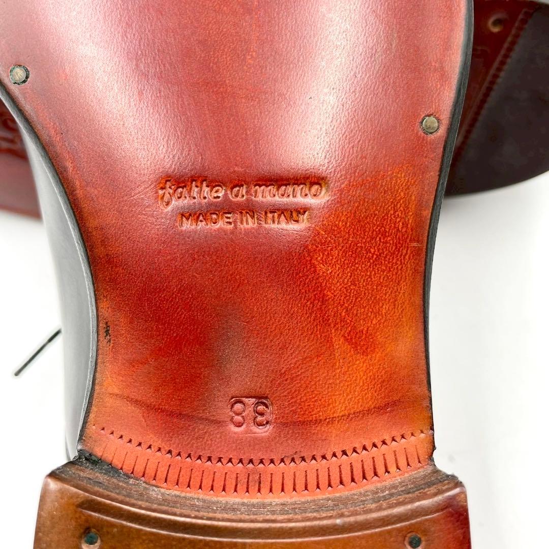 ボリーニ ドレスシューズ プレーントゥ 内羽根 黒 38 本革 Y1482