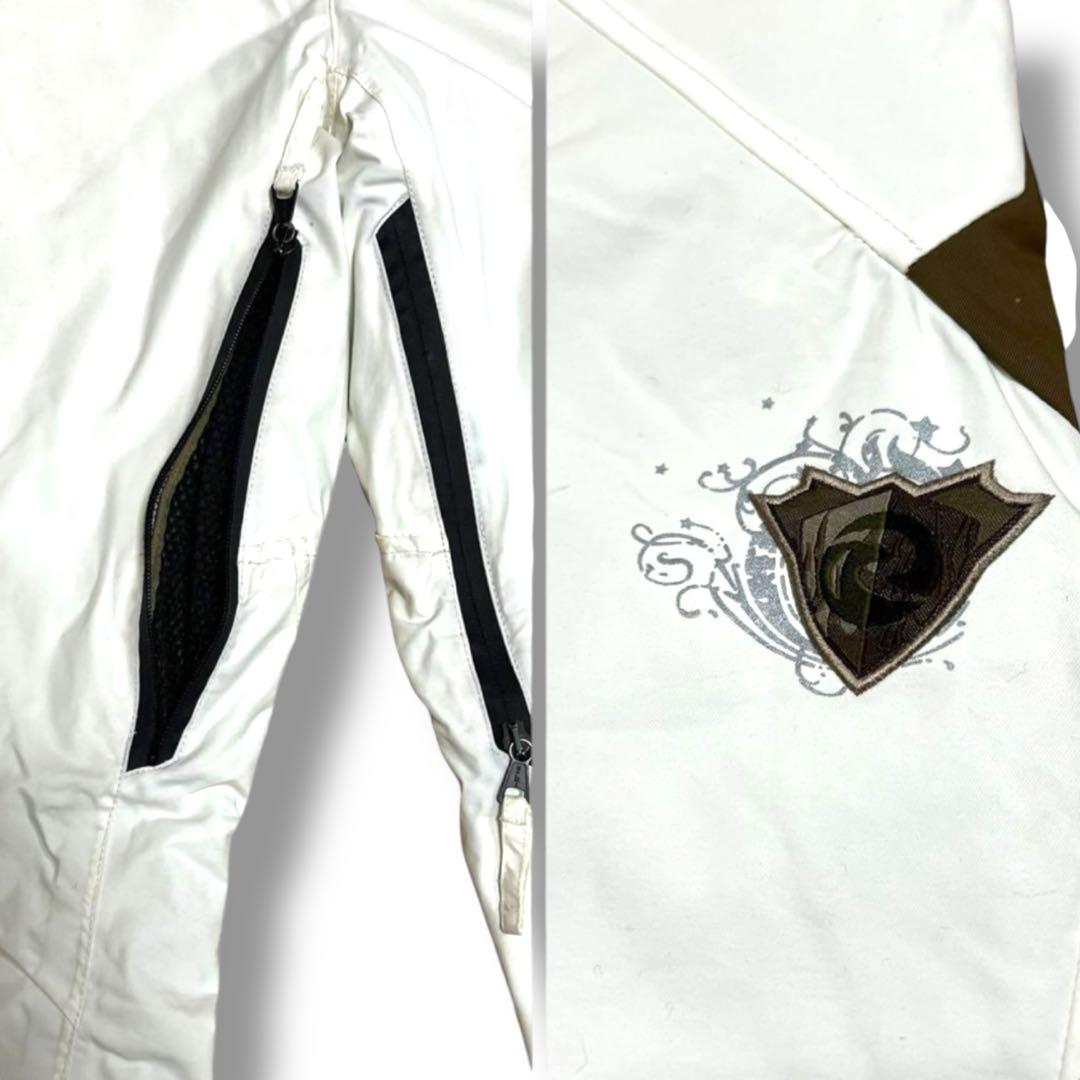 超希少 ロシニョール スキー スノボパンツ S 白 高級多機能 美品 上質