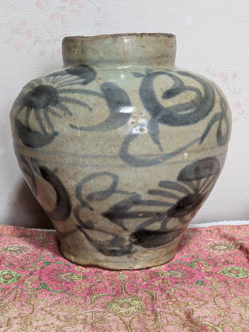 ♦中国陶磁 明時代末 漳州窯 呉須染付 壺 呉州手 置物飾り レア物古美術骨董品