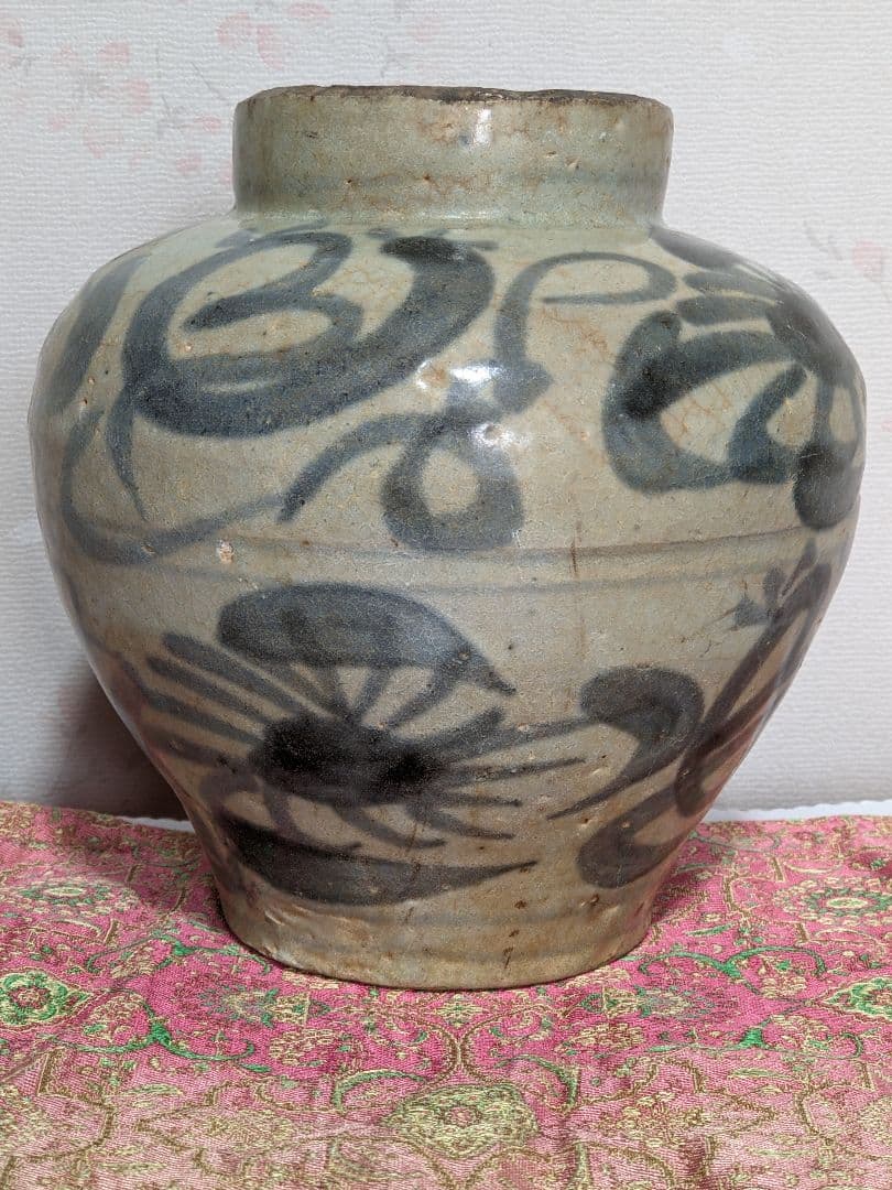 ♦中国陶磁 明時代末 漳州窯 呉須染付 壺 呉州手 置物飾り レア物古美術骨董品