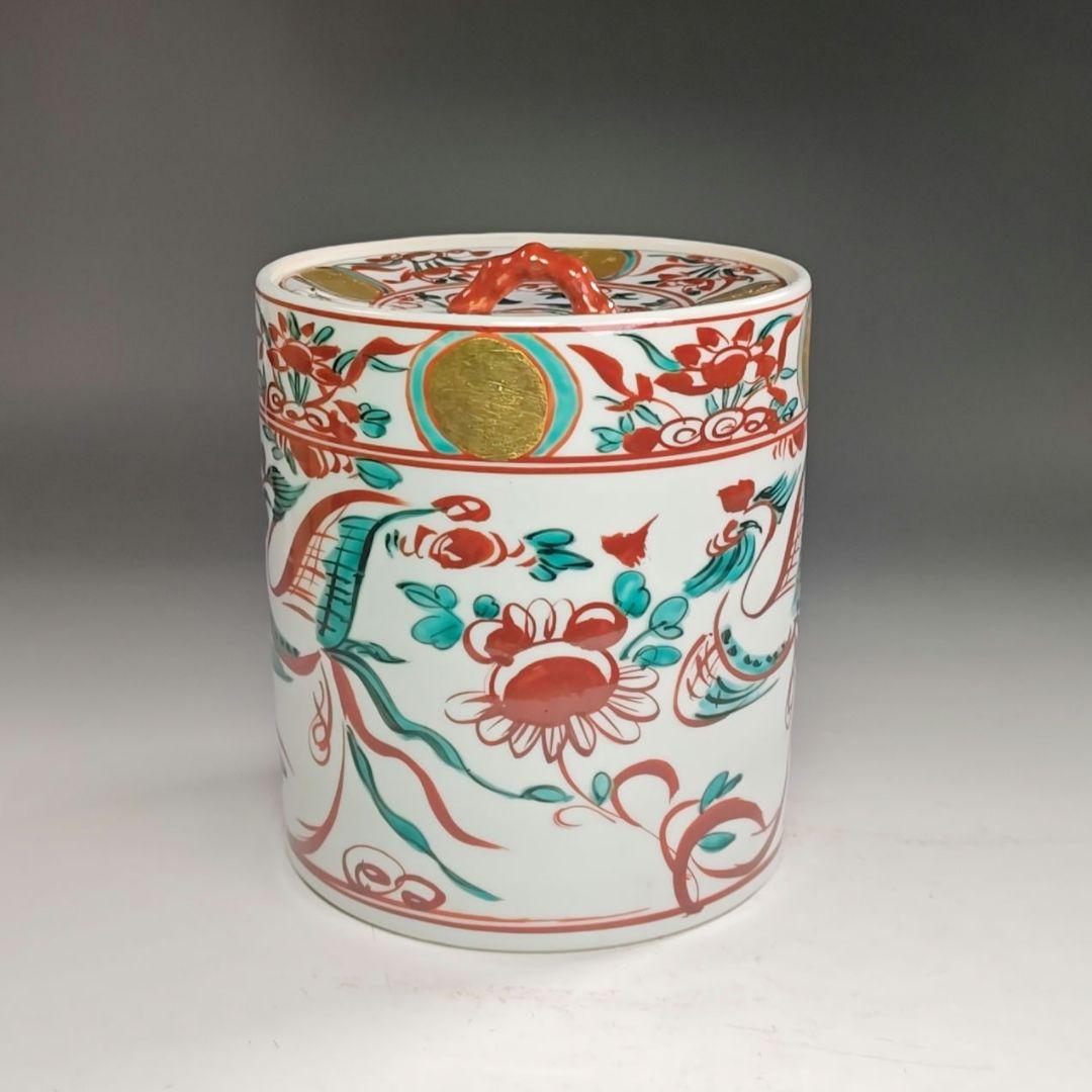 ウ230 水指『三代　西村徳泉造』『赤絵　水指　共箱』茶道具