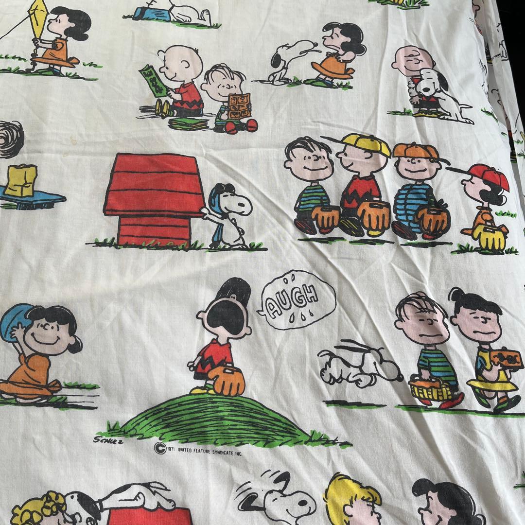 USA製70’sヴィンテージpeanuts snoopyシーツ フライングエース