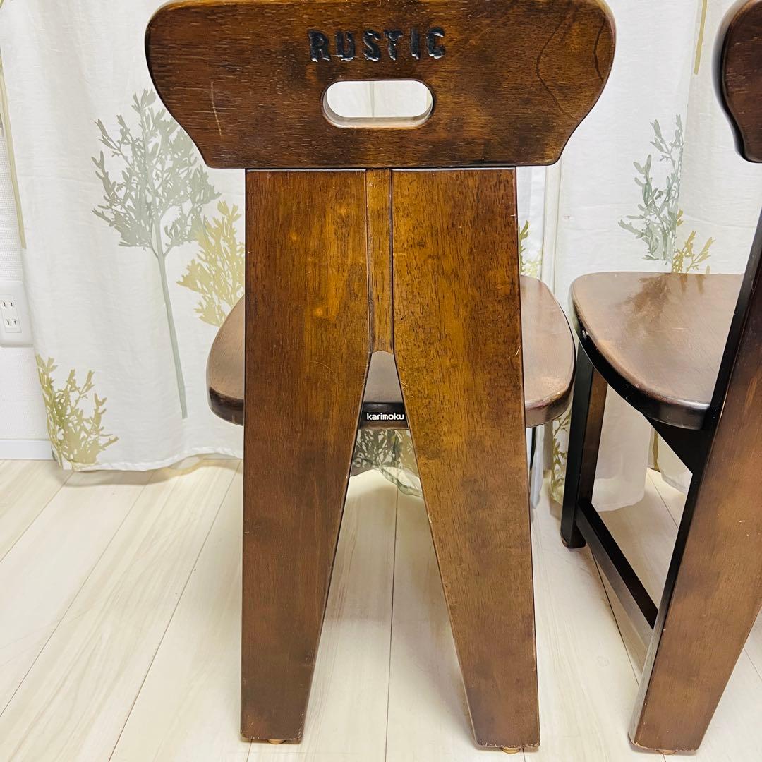 【廃盤品】カリモク RUSTIC 2脚セット ダイニングチェア②