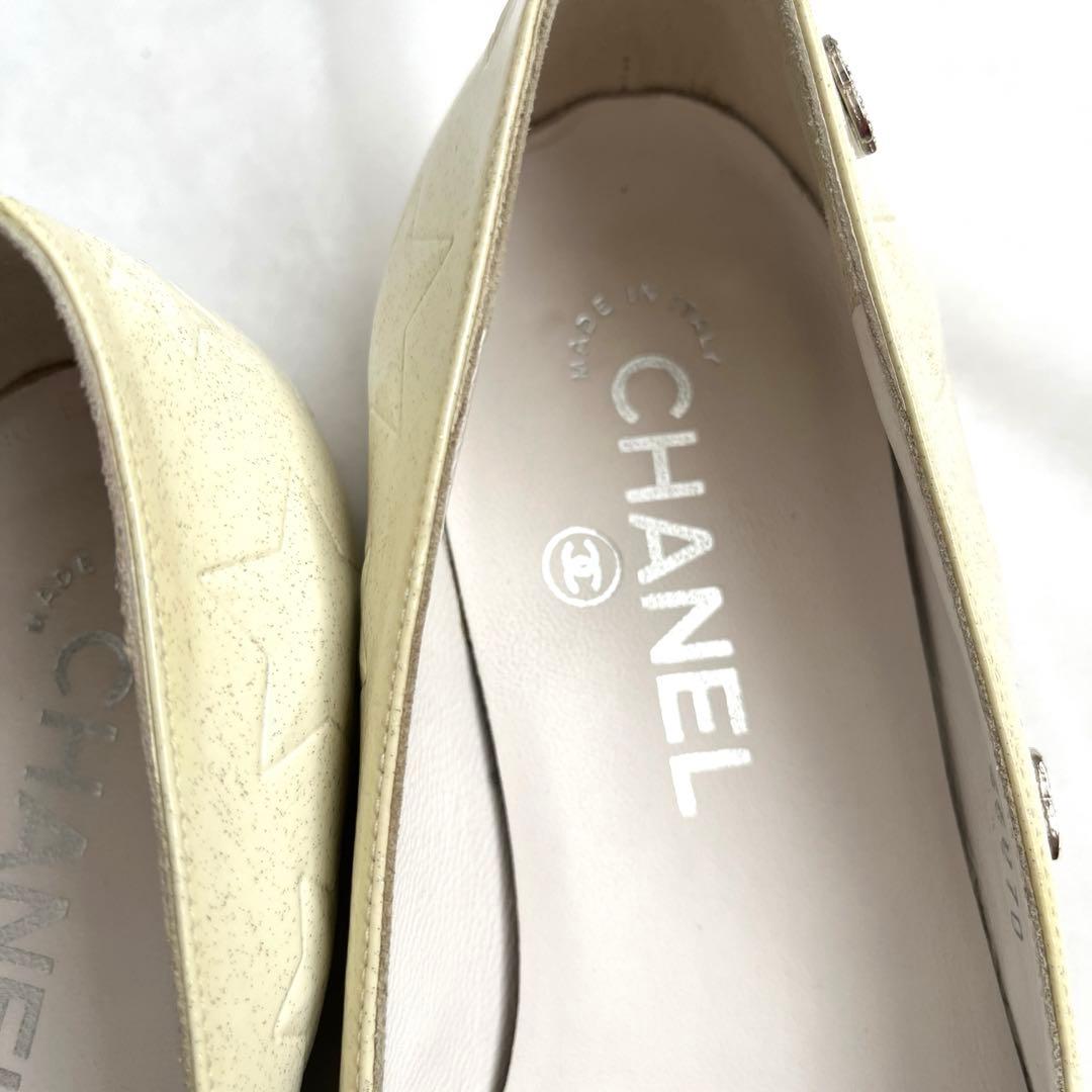 CHANEL 星型エンボス フラットシューズ　35 1/2