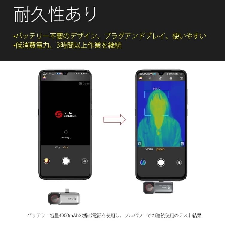 サーマルカメラ TYPE-C「MobIR 2S Silver.B」