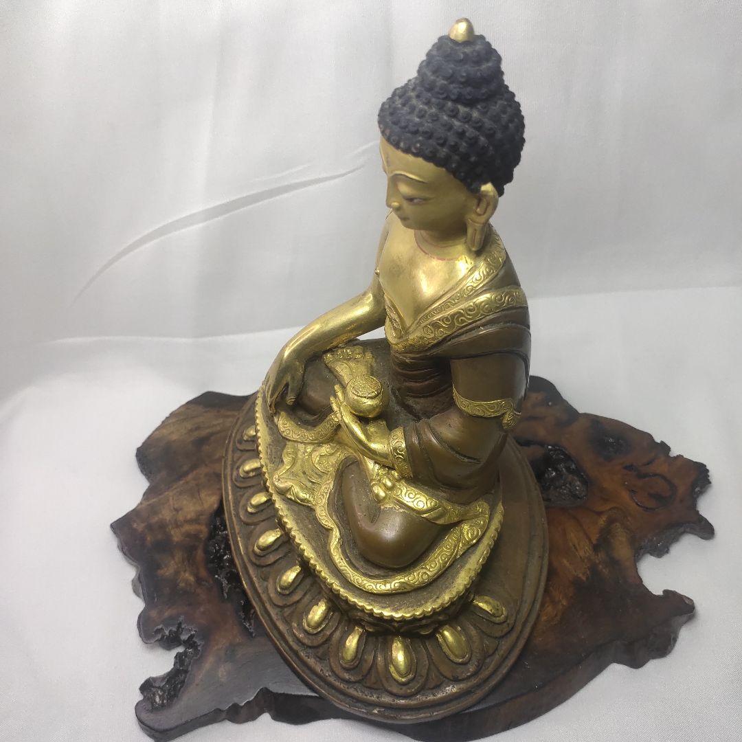 阿弥陀如来坐像 チベット密教 手作り鎚起銅器 骨董 仏教美術品 コレクター放出