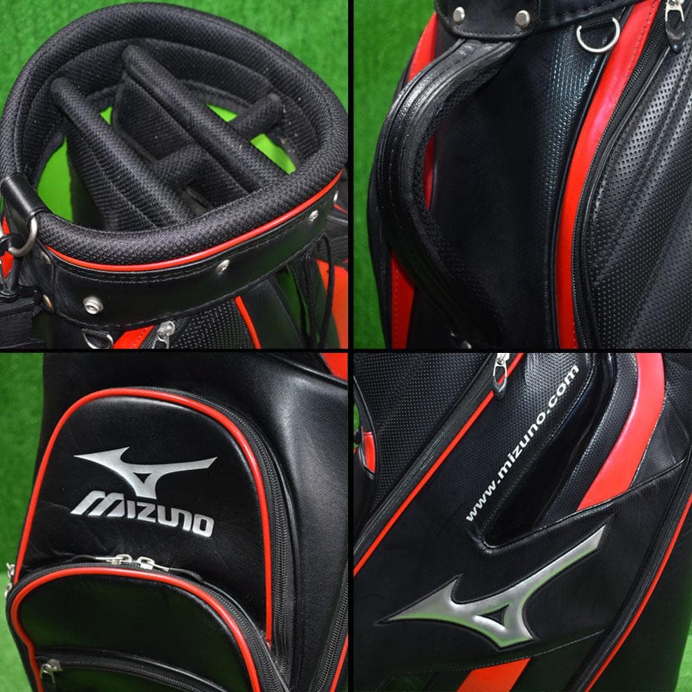 MIZUNO/ズノ ゴルフ キャディバッグ９型【ブラック/レッド】美品！