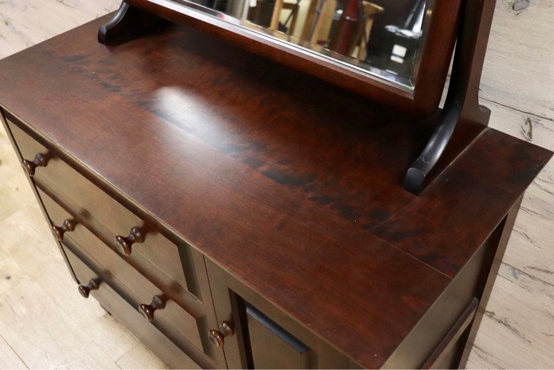 GMFK765○北海道民芸家具 ドレッサー 鏡台 化粧台 ミラー チェスト 整