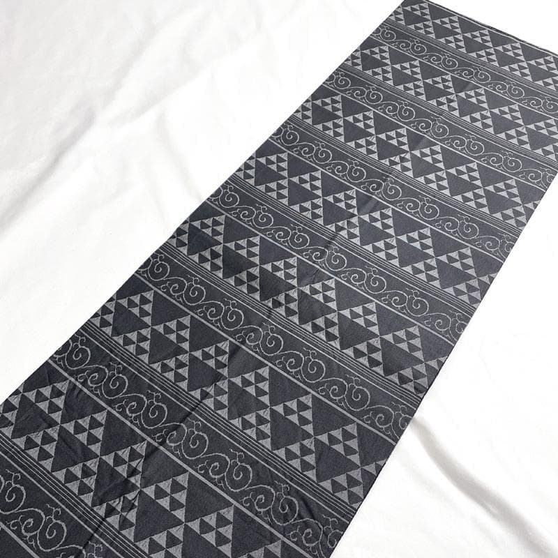 512my135△鱗文 唐草 変わり市松 金糸 モダン リバーシブル 袋帯△美品