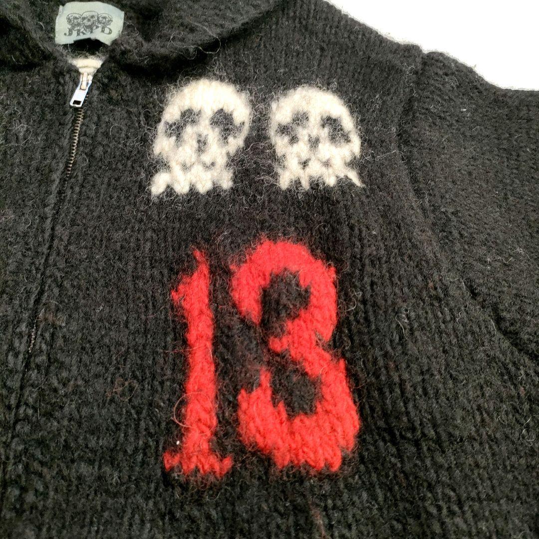 JKPD ジャンキーパラダイス カウチンニット スカル柄 肉厚 クロスデザイン