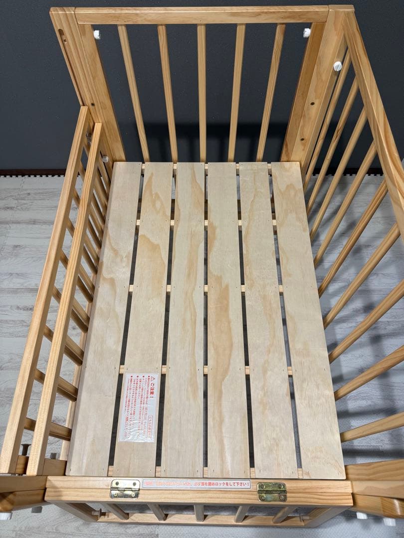 [ミニサイズ]トール Wオープン ベビーベッド ナチュラル