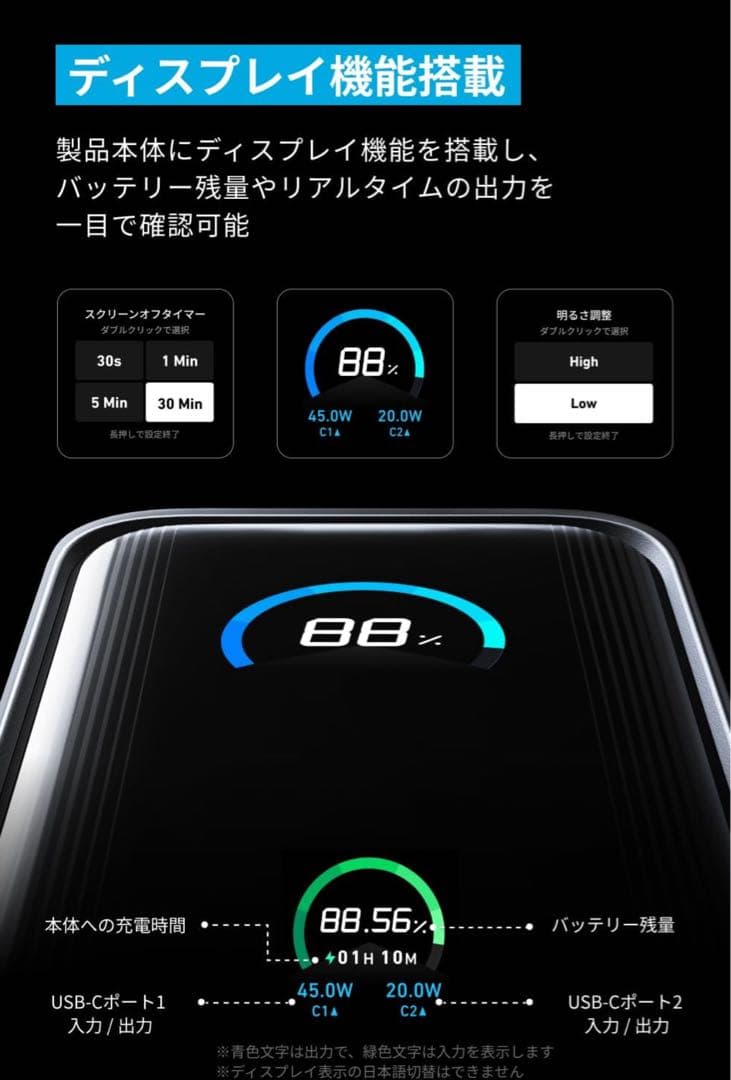 スマホアクセサリー Anker Prime Power bank 9600mh 65W