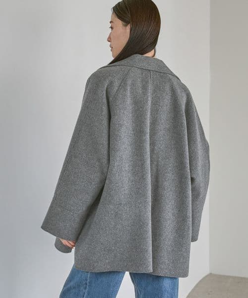 アパートバイ【WEB限定】カシープミドルジャケットコート グレー