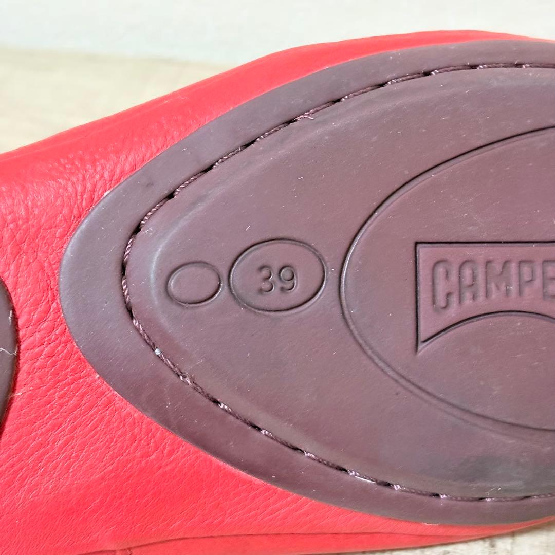 CAMPER RIGHT NINA フラットシューズ 25cm レッド