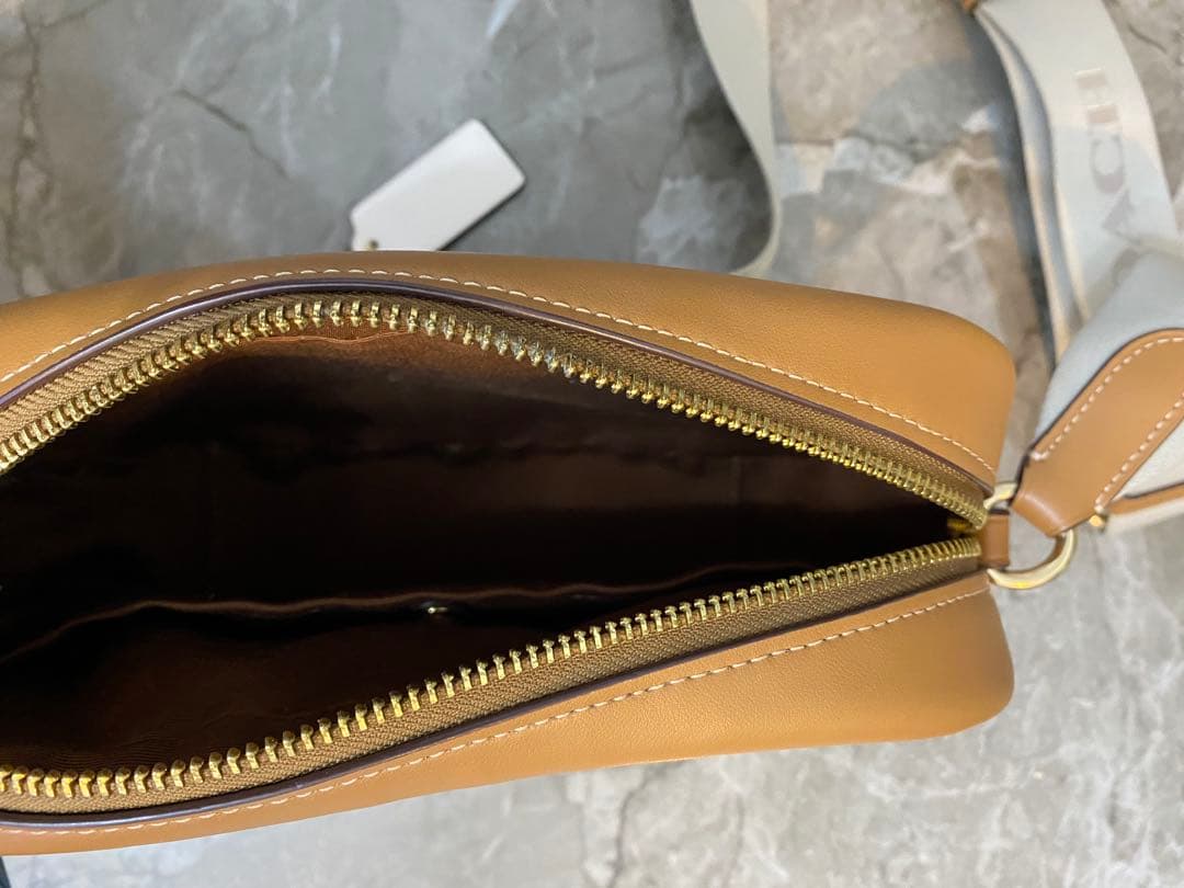 COACH ジェイミー カメラ バッグ・シグネチャー キャンバス・ストライプ