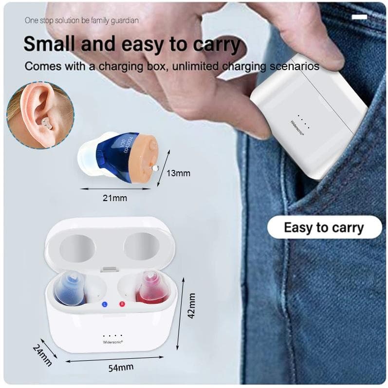 USB充電式 小さい耳穴集音器　両耳セット　高音質　回転ボリューム付き